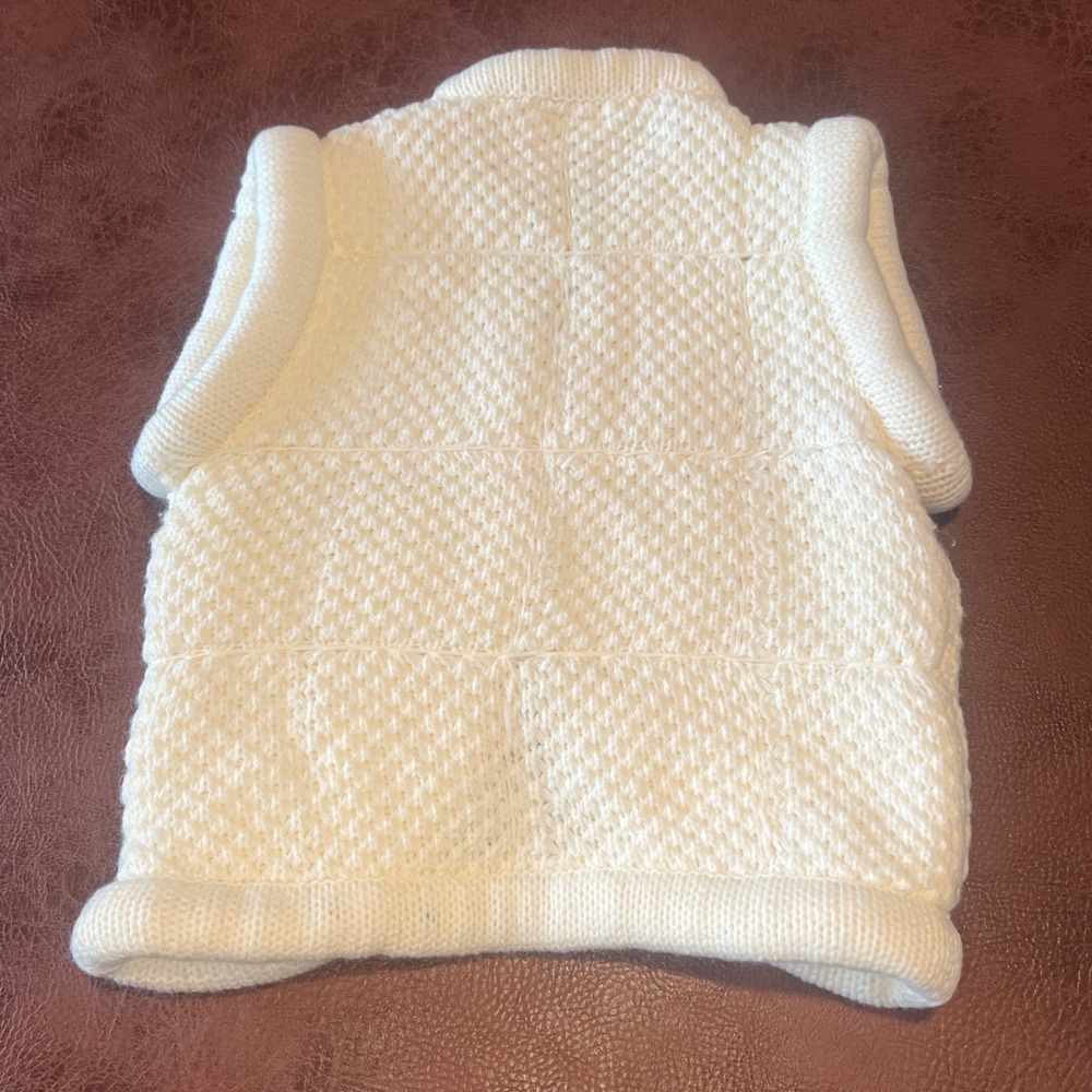 Vintage Cherry Stix LTD Cream White Chunky Knit Open Front‎ Vest Small RN 54494 - Picture 4 of 4